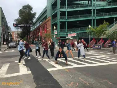 A group enjoying a scavenger hunt together