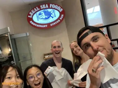 A group enjoying a scavenger hunt together