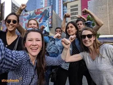 A group enjoying a scavenger hunt together